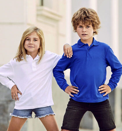 Fruit of the Loom F504K Kids Long Sleeve 65/35 Polo