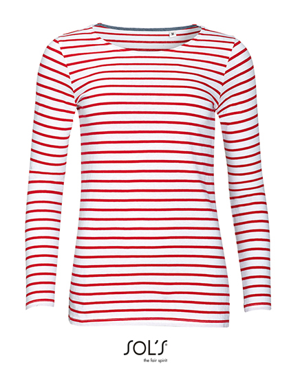 Women´s Long Sleeve Striped T-Shirt Marine - Image 3