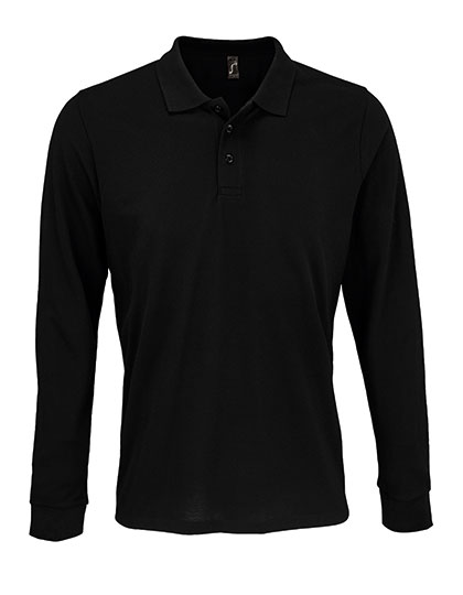 Unisex Long Sleeve Polycotton Polo Shirt - Image 3
