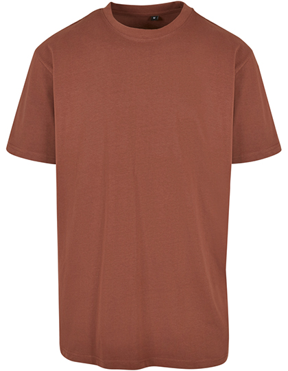 Rostbraunes Heavy Oversize T-Shirt, Drop Shoulder Schnitt, 240g dicke Baumwolle, Rundhalsausschnitt.