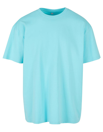 Türkisfarbenes Heavy Oversize T-Shirt, extradicke 240g Baumwolle, überschnittene Schultern, Rundhals.