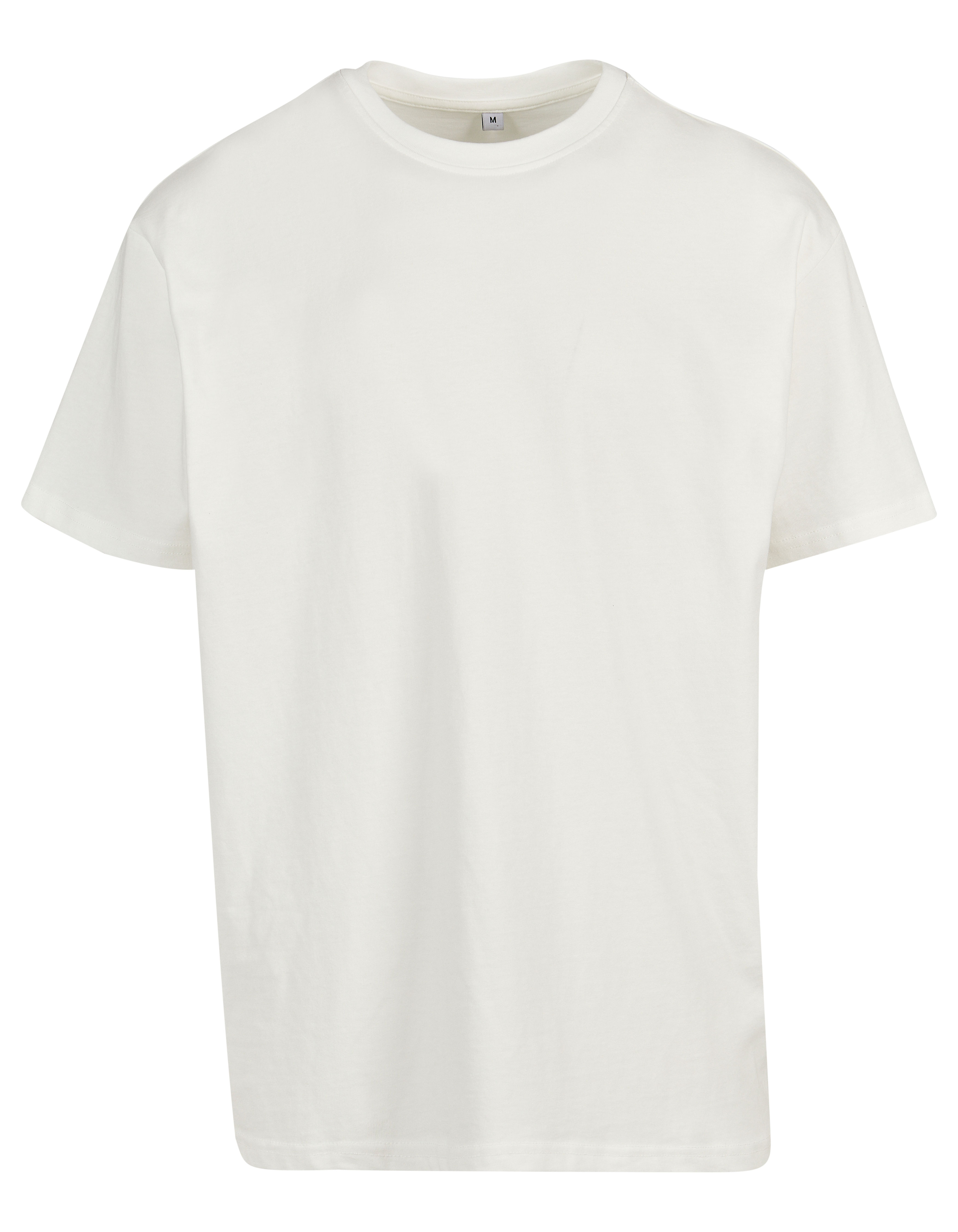 Cremeweißes Heavy Oversize T-Shirt aus dichter 240g Baumwolle, überschnittene Schultern, Rundhals.