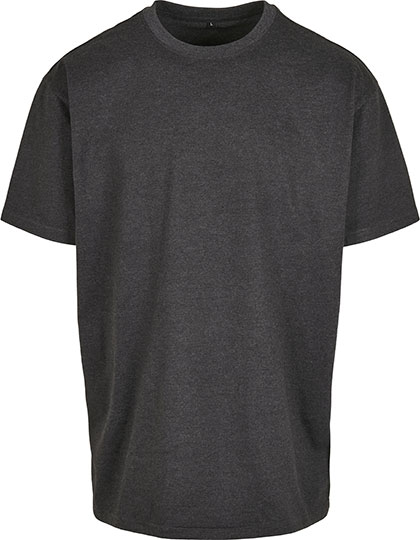 Anthrazit meliertes Heavy Oversize T-Shirt, dicker 240g Stoff (60/40 Mischung), Drop Shoulder Schnitt.