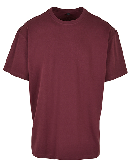 Kastanienrotes Heavy Oversize T-Shirt, weiche 240g Baumwolle, Drop Shoulder Schnitt, Rundhalsausschnitt.