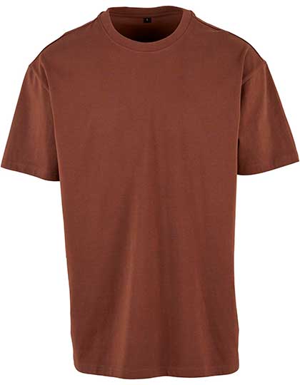 Kastanienbraunes Heavy Oversize T-Shirt, extradicker 240g Stoff, überschnittene Schultern, Rundhals.