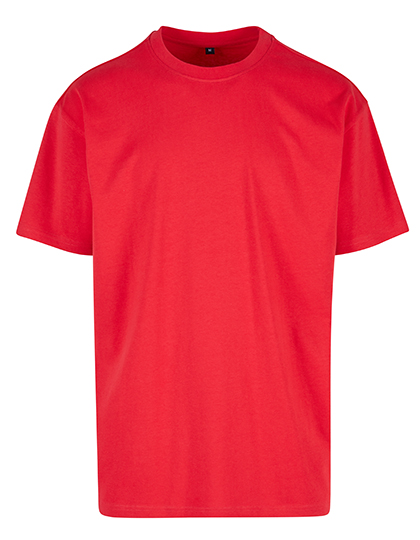 Rotes Heavy Oversize T-Shirt aus 240g Baumwolle mit Drop Shoulder Schnitt und Rundhals.