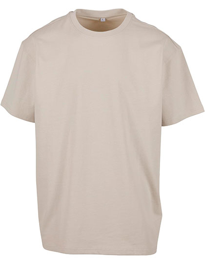 Hellbeiges Heavy Oversize T-Shirt, 240g Baumwolle, weite Passform, überschnittene Schultern.