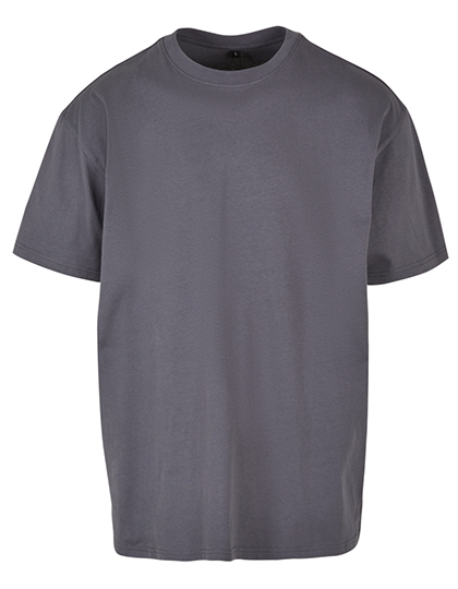 Dunkelgraues Heavy Oversize T-Shirt, 240g Baumwolle, Drop Shoulder, Rundhalsausschnitt.