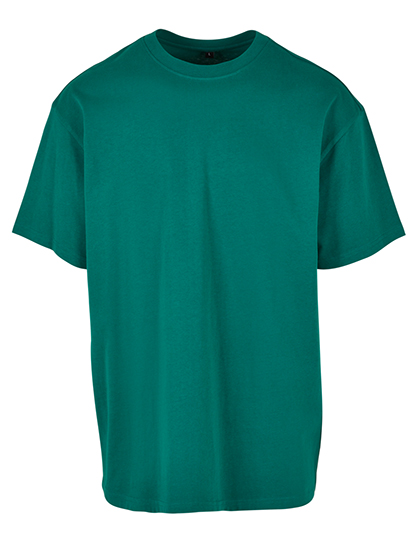 Dunkelgrünes Heavy Oversize T-Shirt, 240g Baumwolle, weite Passform, überschnittene Schultern.