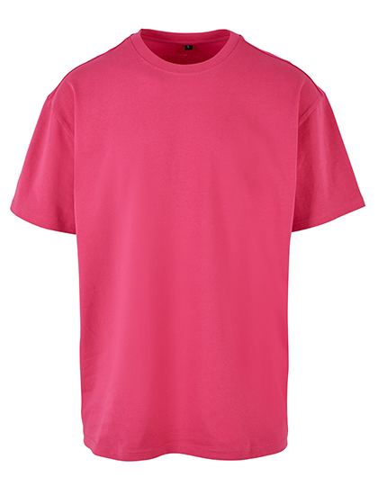 Hibiskus-pinkes Heavy Oversize T-Shirt mit überschnittenen Schultern und Rundhalsausschnitt aus 240g dichter Baumwolle.