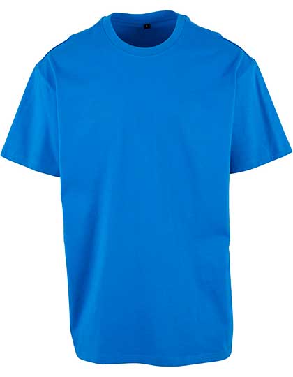 Leuchtend blaues Heavy Oversize T-Shirt mit überschnittenen Schultern aus dicker 240g Baumwolle und Rundhals.