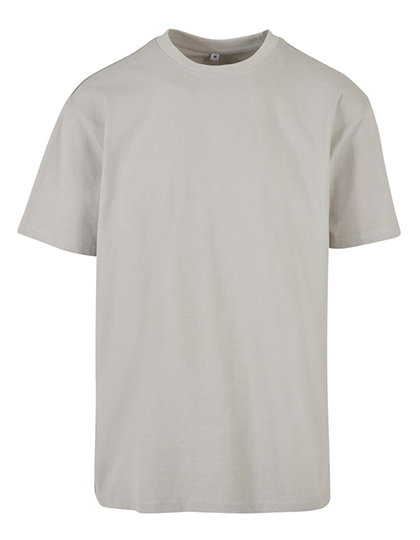 Hellgrau-beiges Heavy Oversize T-Shirt aus 240g Baumwolle mit lässigen Drop-Shoulder-Ärmeln und Rundhals.