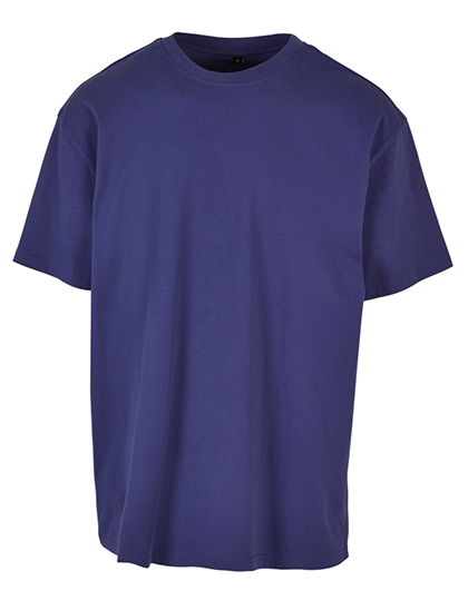 Hellmarineblaues Heavy Oversize T-Shirt aus 240g Baumwolle mit lockerer Passform und Rundhalsausschnitt.