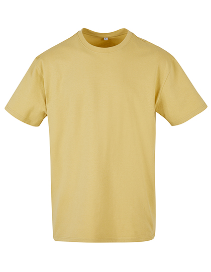 Pastellgelbes Heavy Oversize T-Shirt aus schwerer 240g Baumwolle mit überschnittenen Schultern und Rundhals.