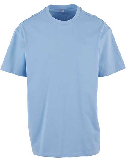 Puderblaues Heavy Oversize T-Shirt mit überschnittenen Schultern und Rundhalsausschnitt aus 240g Baumwollstoff.