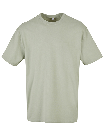 Salbeigrünes Heavy Oversize T-Shirt mit Drop-Shoulder-Passform und Rundhals aus dichter 240g Baumwolle.