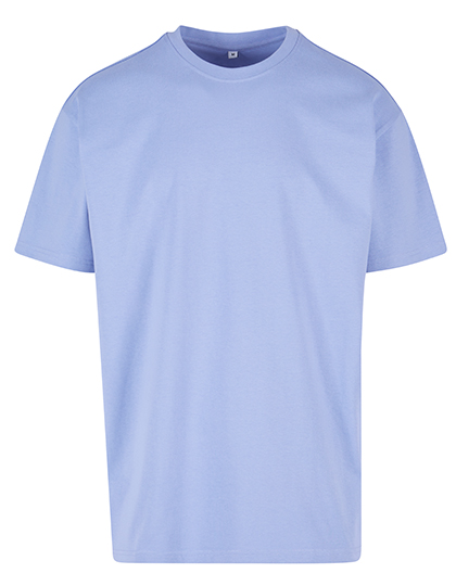 Hellviolett-blaues Heavy Oversize T-Shirt mit weitem Schnitt und Rundhals aus schwerer 240g Baumwolle.