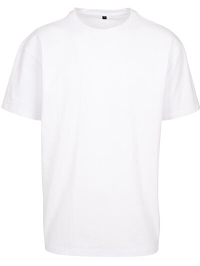 Weißes Heavy Oversize T-Shirt mit überschnittenen Schultern und Rundhalsausschnitt aus 240g Baumwolle.